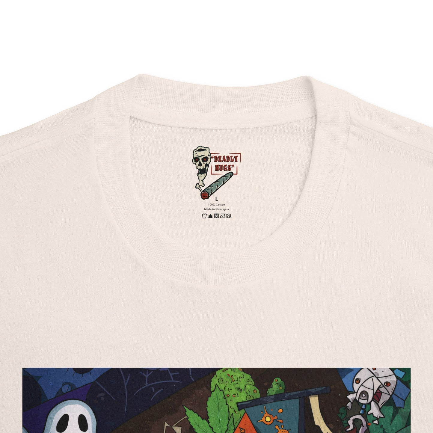 Final Harvest / Cannabis Buds Ghosts Mummies Skeletons Graphic Tee / Dark Pop Art Cartoon Style / 420 Underground Stoner Streetwear / DEADLY NUGS