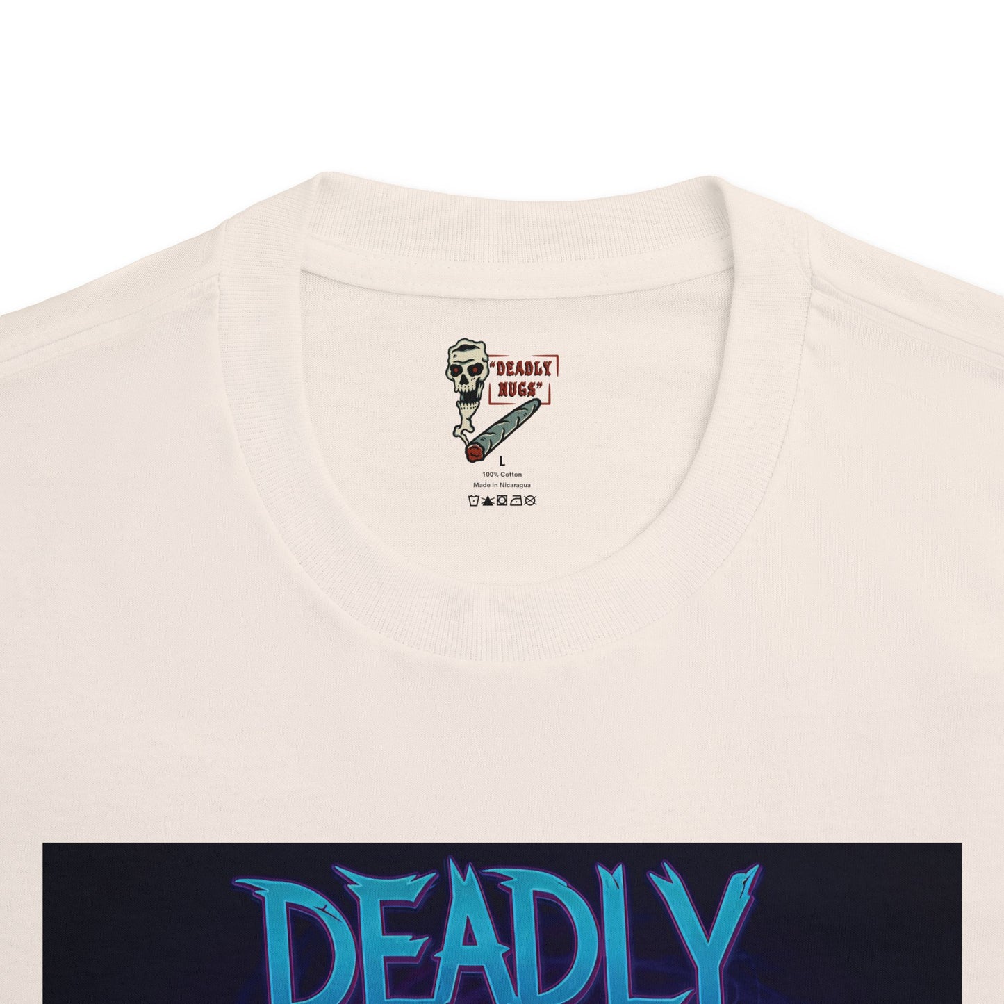 Deuces / Skeleton Smoking Graphic Tee / Gritty Neon Aesthetic Art / 420 Underground Stoner Streetwear / DEADLY NUGS