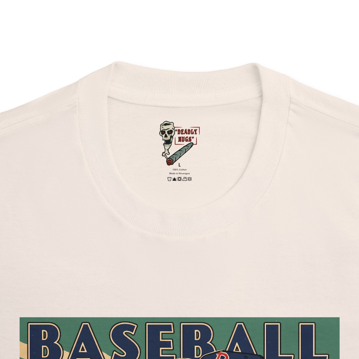 Vintage Baseball / Premium Unisex Graphic Tee Aesthetic Print Skeleton 420 / DEADLY NUGS