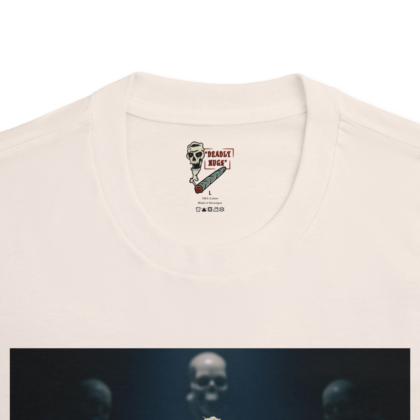 Hella-Focused / Premium Unisex Graphic Tee Aesthetic Print Skull 420 / DEADLY NUGS