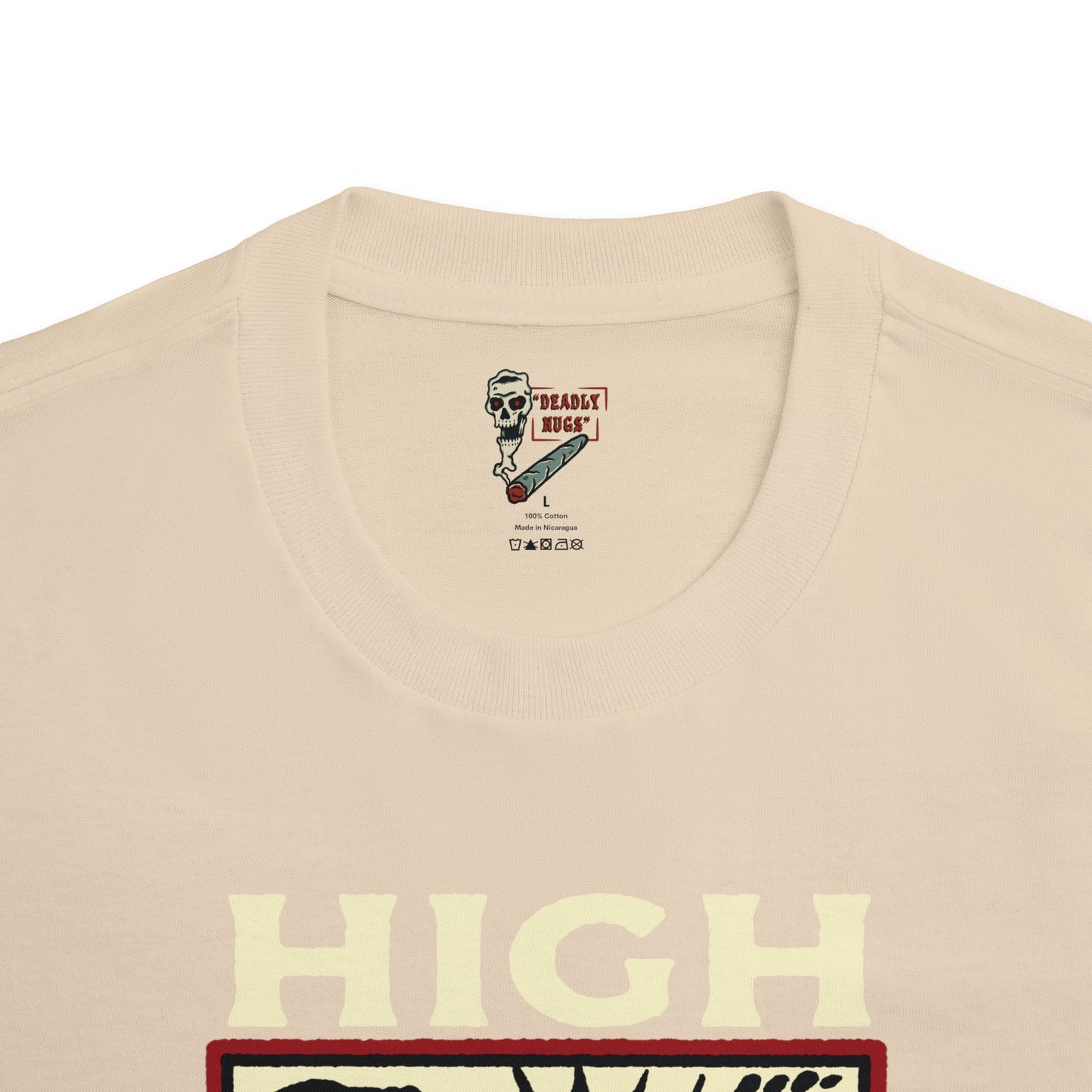 High Now / Premium Unisex Graphic Tee Aesthetic Print Skull 420 Streetwear / DEADLY NUGS