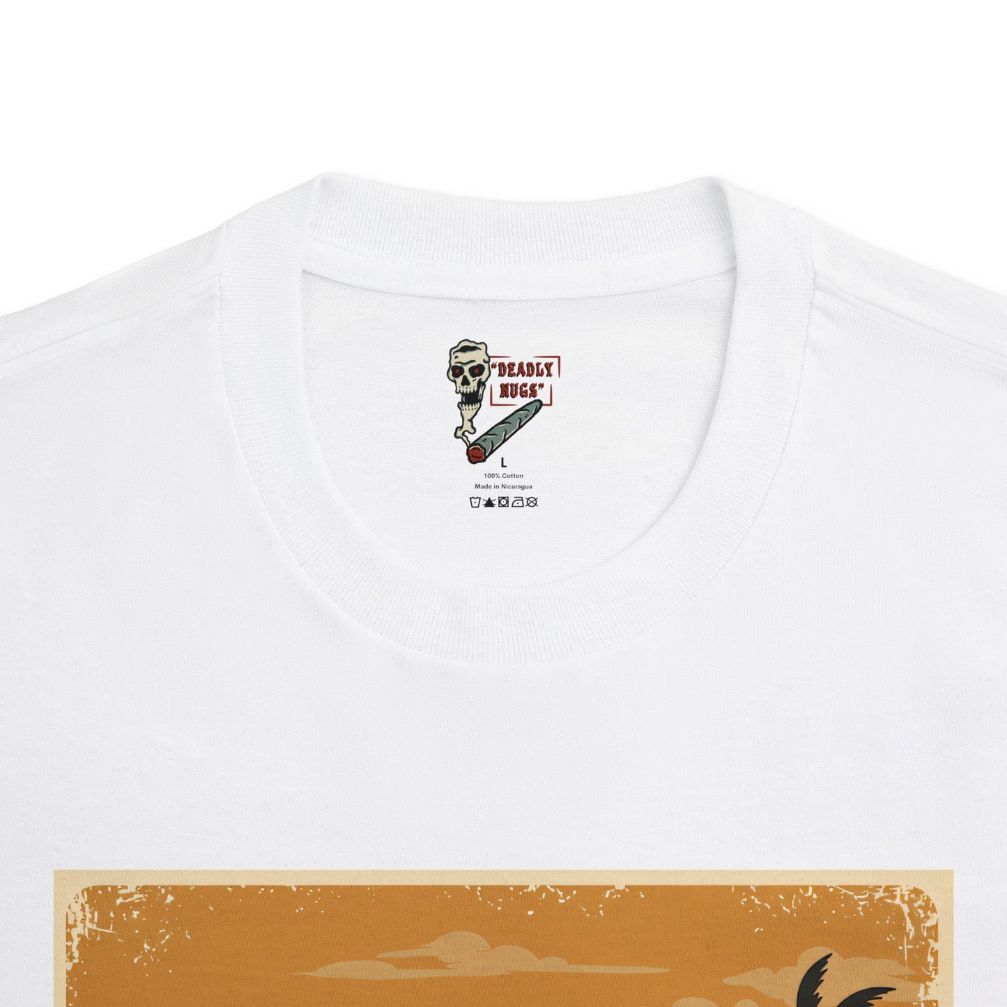 Dead on the Beach / Premium Unisex Graphic Tee Aesthetic Print Skeleton 420 Streetwear / DEADLY NUGS