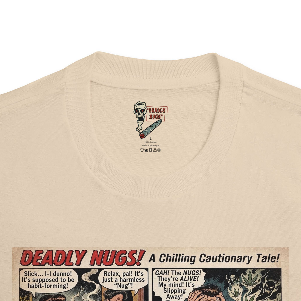 The Dreaded Grip / Vintage Pulp Horror Comic Panel Art Propaganda Tee / 420 Underground Stoner Culture / DEADLY NUGS