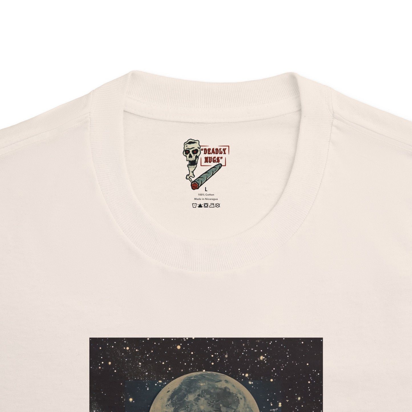 Find My Space / Figure with Space Moon Galaxy Graphic Tee / Futuristic Chill Aesthetic Art / 420 Underground Stoner Streetwear / DEADLY NUGS