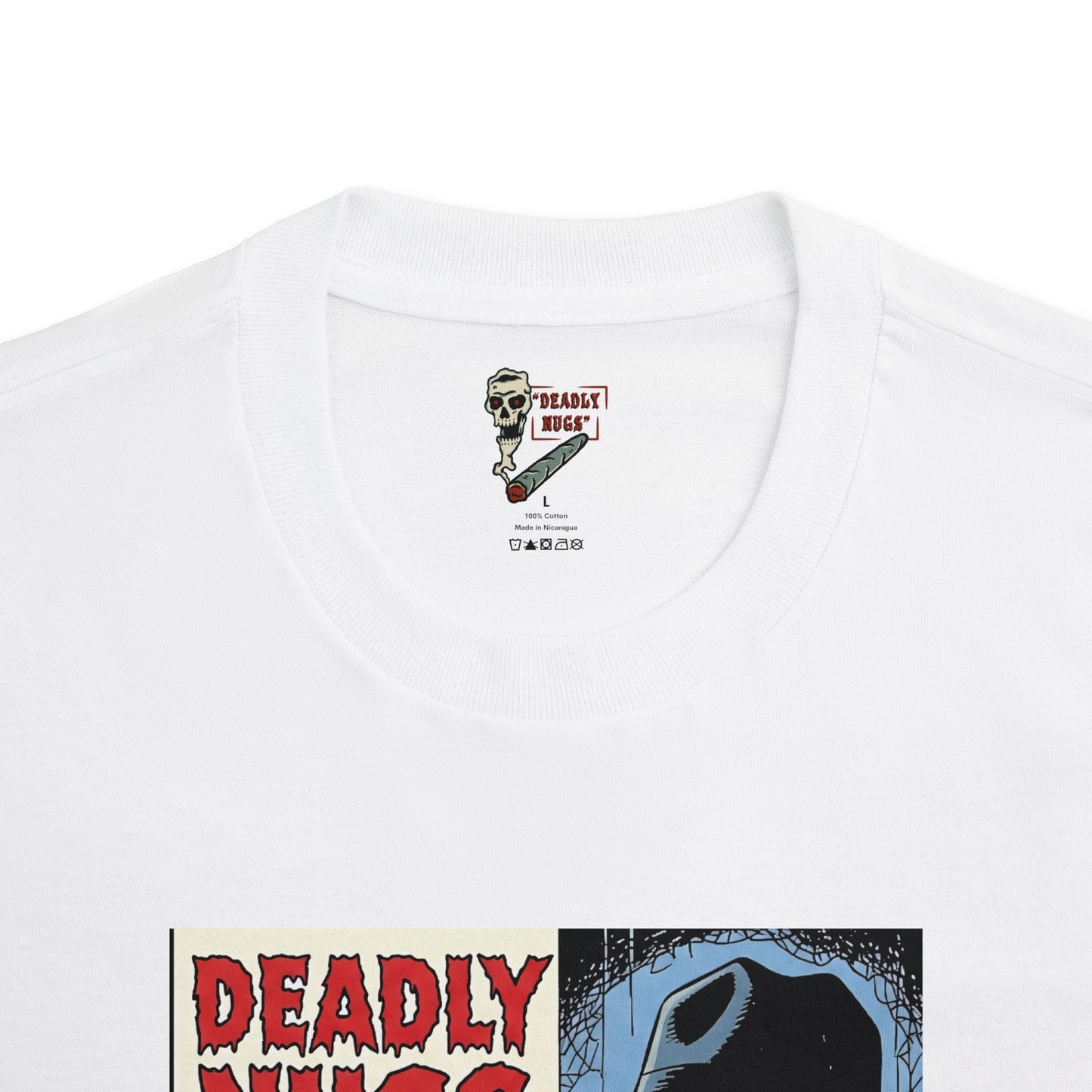 The Sinister Stash / Panicked Woman Encounter with Sinister Cannabis and Shadowy Dealer Graphic Tee / Vintage Pulp Horror Noir Comic Art Style / 420 Underground Stoner Culture / DEADLY NUGS