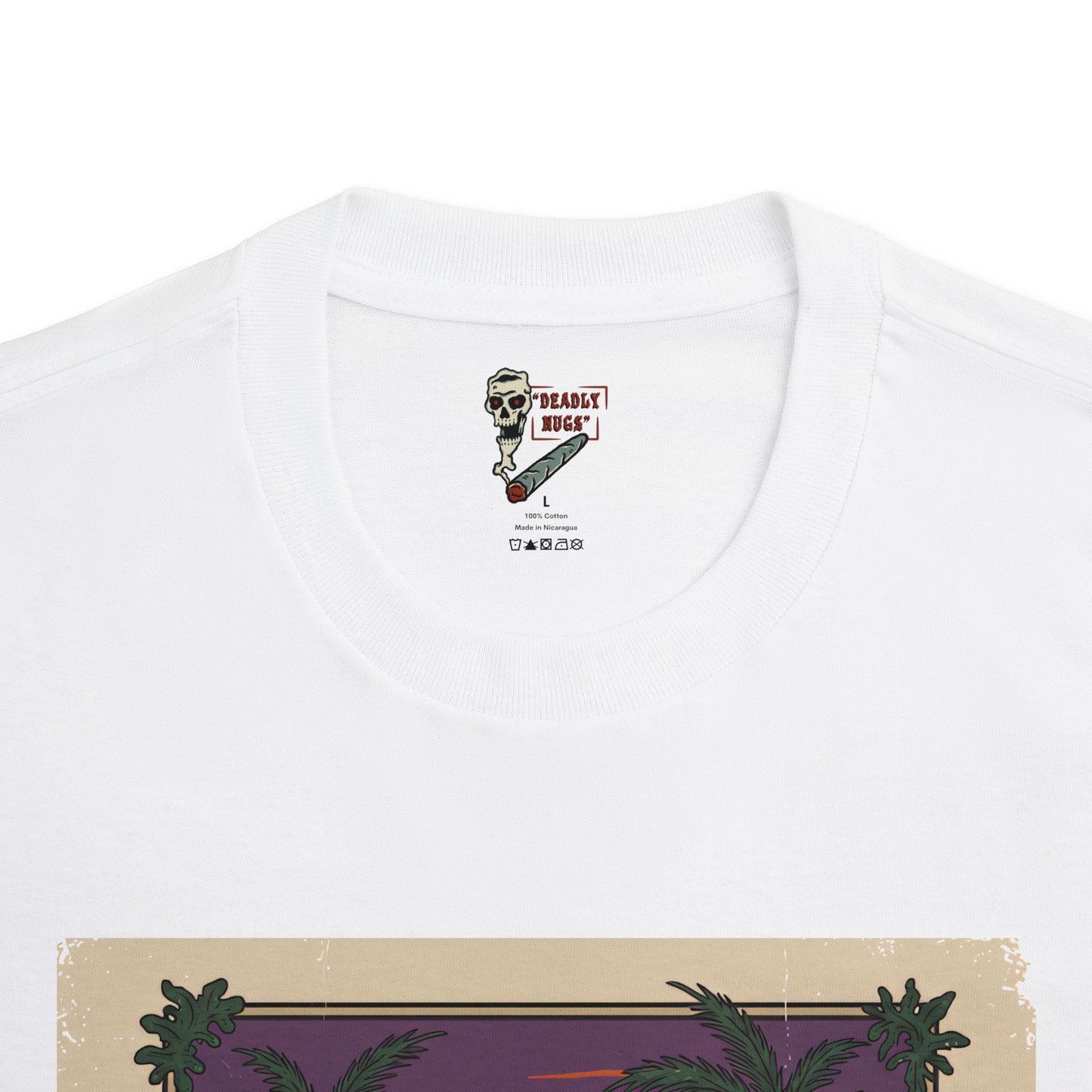 Jungle Sunset / Premium Unisex Graphic Tee Aesthetic Print Skeleton 420 Streetwear / DEADLY NUGS