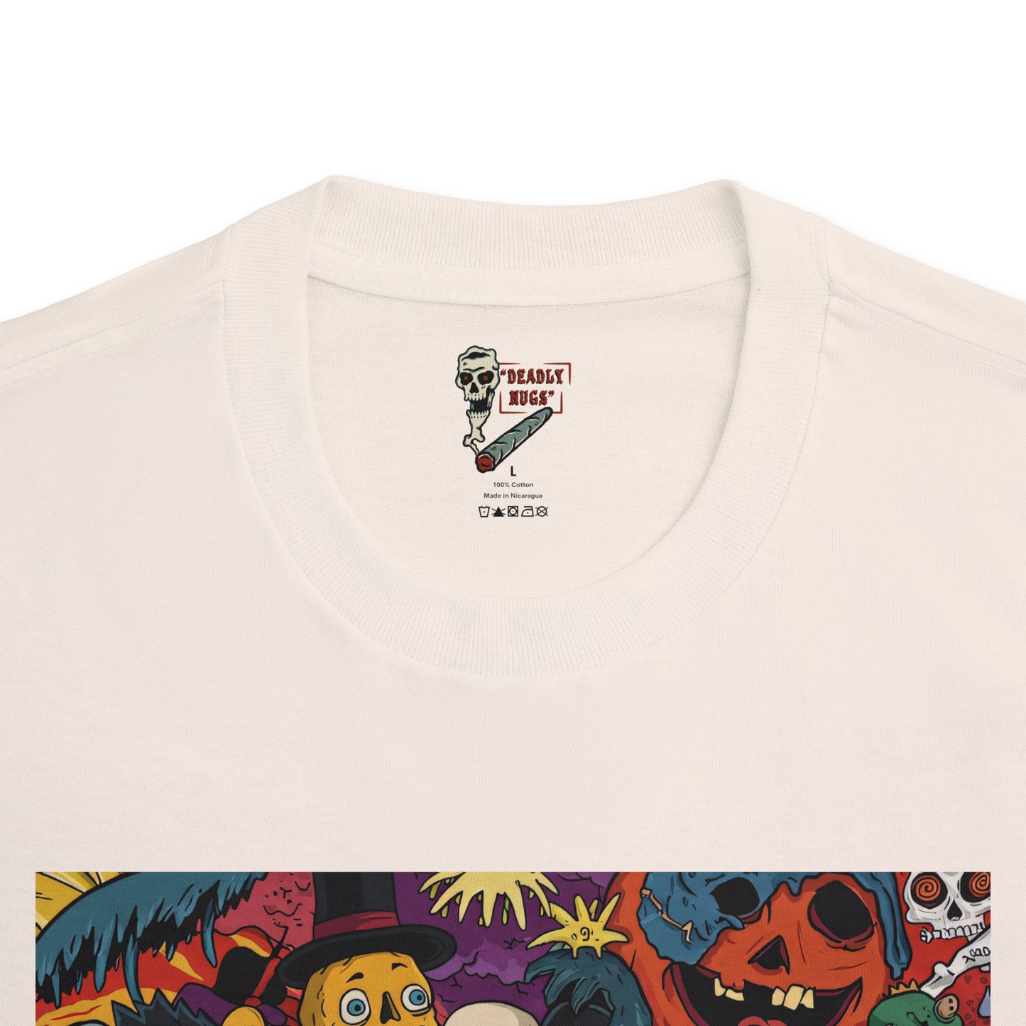 High Spirits / Bud Characters Ghosts Skulls Monsters Graphic Tee / Spooky Halloween Grunge Cartoon Art / 420 Underground Stoner Streetwear / DEADLY NUGS