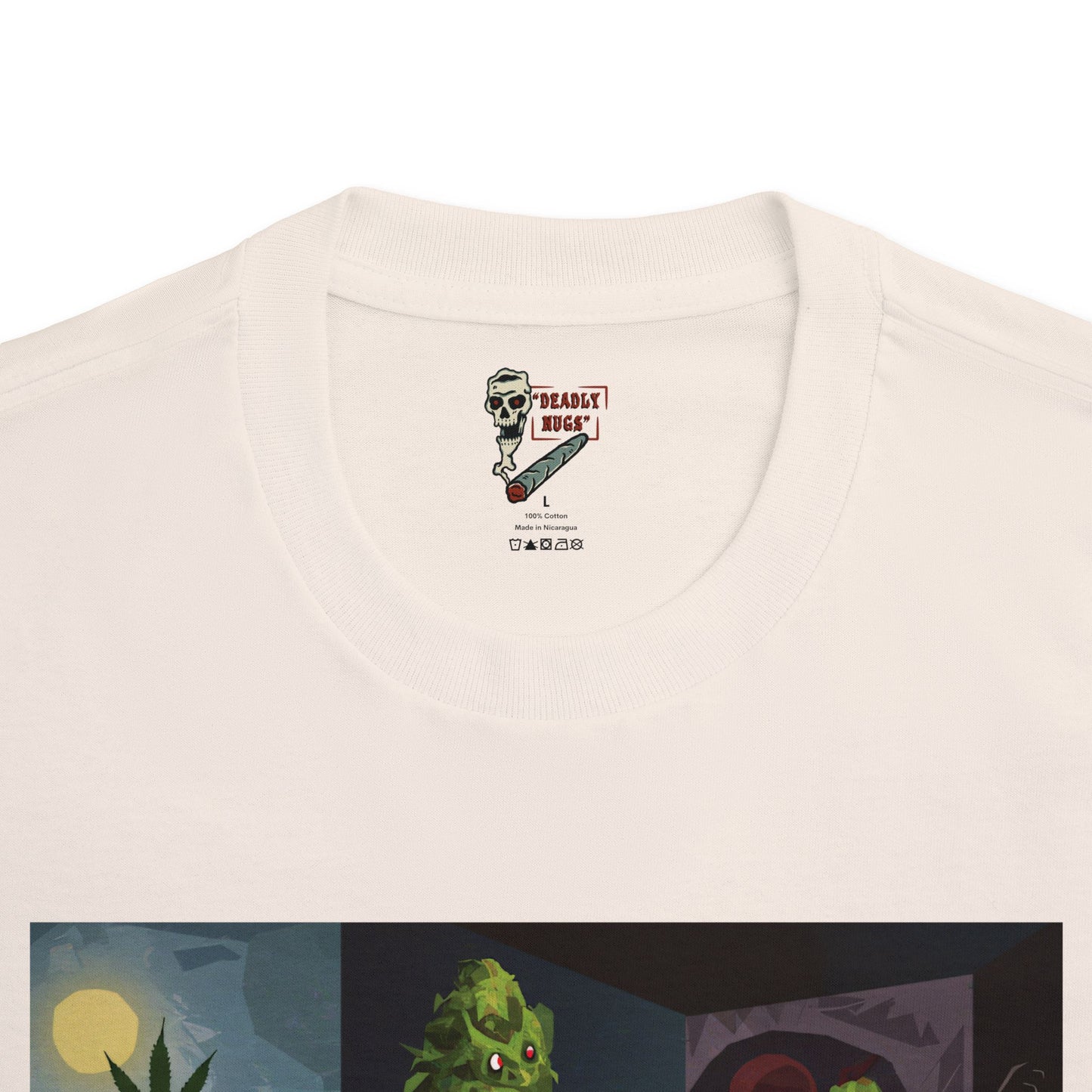 Bloom Doom / Bud Characters Ghost Skeleton Zombie Graphic Tee / Obscure Surreal Horror Art Picasso Style / 420 Underground Stoner Streetwear / DEADLY NUGS