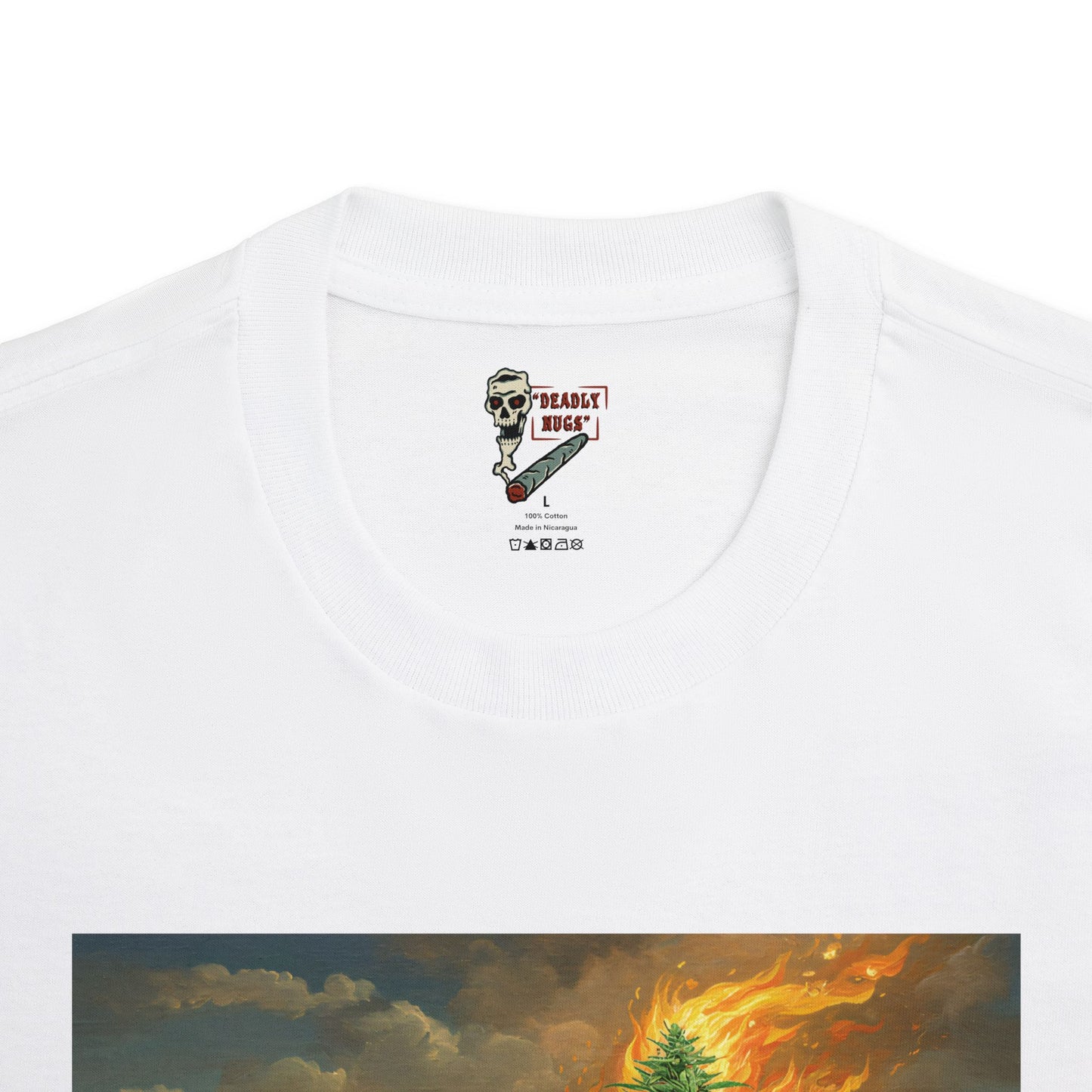 Burning Bush / Old Testament Torah Moses with Cannabis Cola Graphic Tee / New Age Classical Art / 420 Underground Stoner Streetwear / DEADLY NUGS