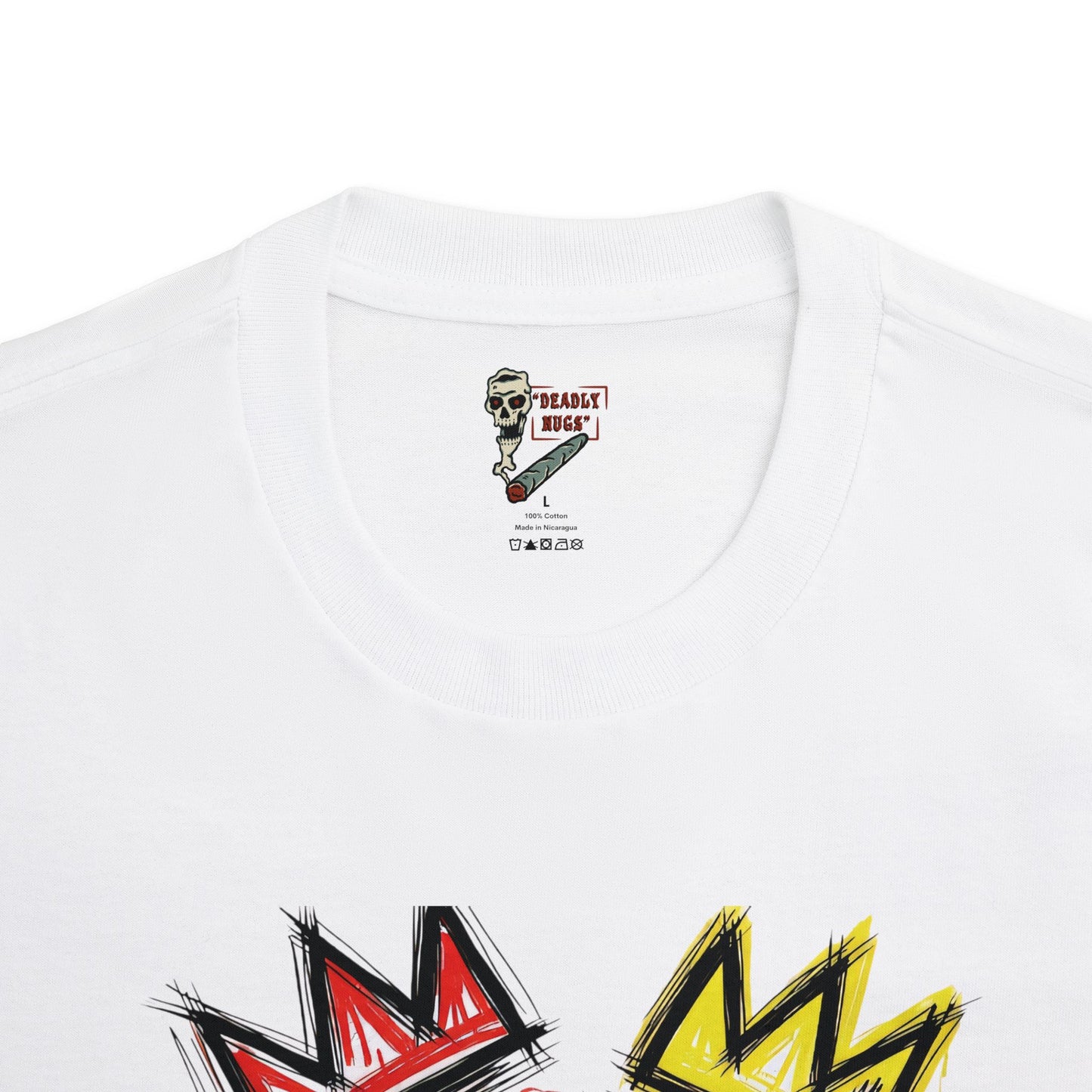 King Smoke / Bud Character with Crowns Graphic Tee / Abstract Expressionism Art Basquiat Painting / 420 Underground Stoner Streetwear / DEADLY NUGS