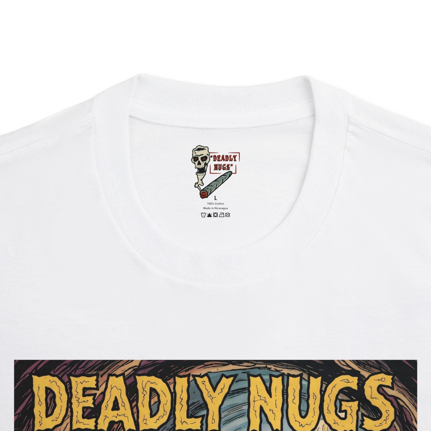 Bone Grove Flame / Skeleton Blazing Fire Graphic Tee / Vintage Pulp Horror Comic Style / 420 Underground Stoner Streetwear / DEADLY NUGS