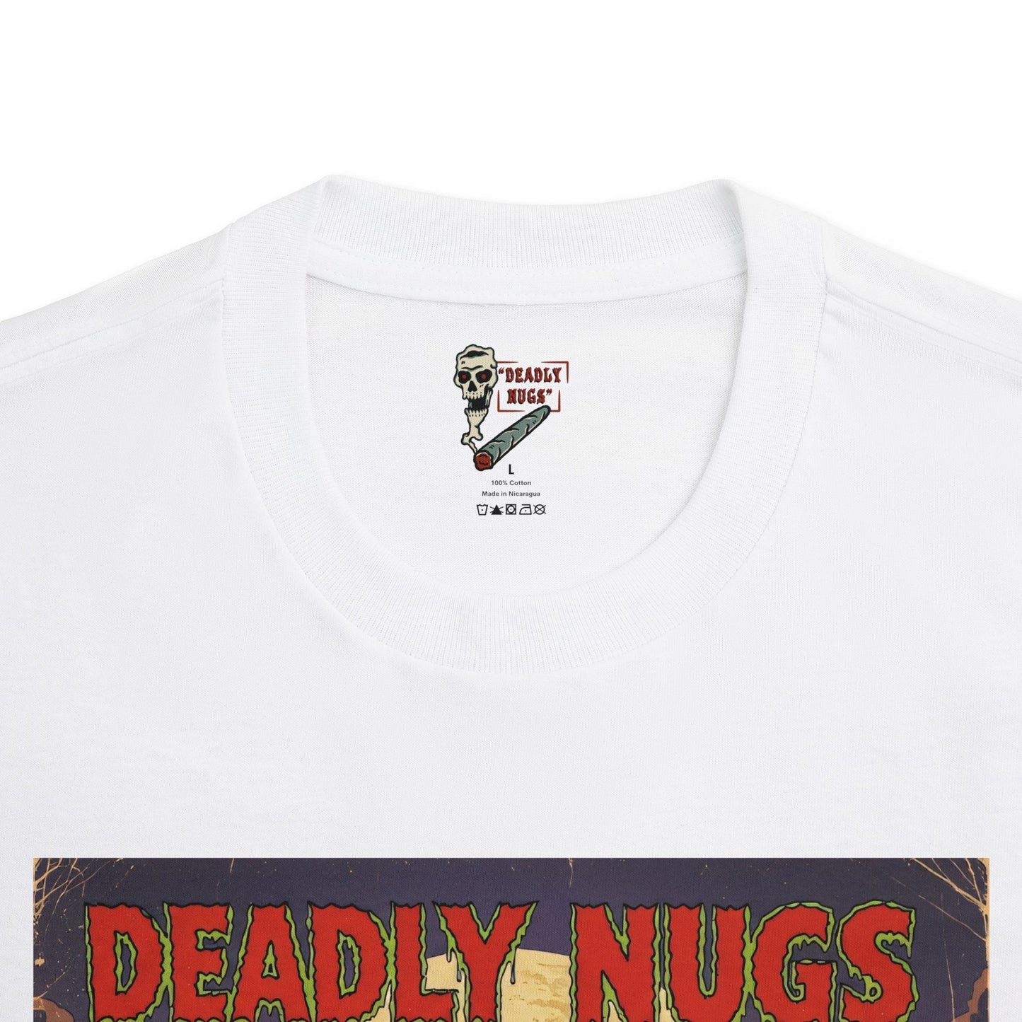 Rolling in Their Graves / Hooded Reaper Cannabis Bud Graphic Tee / Vintage Pulp Horror Comic Style / 420 Underground Stoner Streetwear / DEADLY NUGS