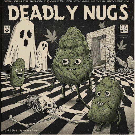 DEADLY NUGS cannabis inspired graphic tshirts
