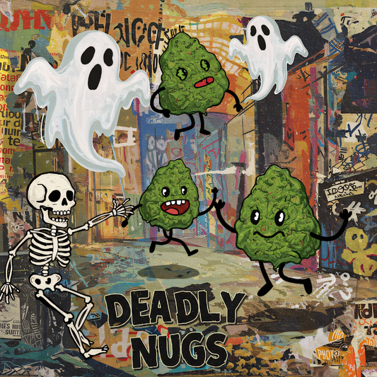 DEADLY NUGS cannabis inspired graphic tees