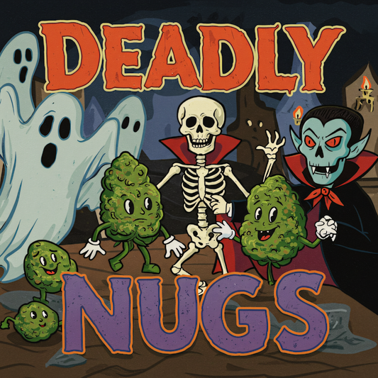 DEADLY NUGS cannabis inspired graphic tees