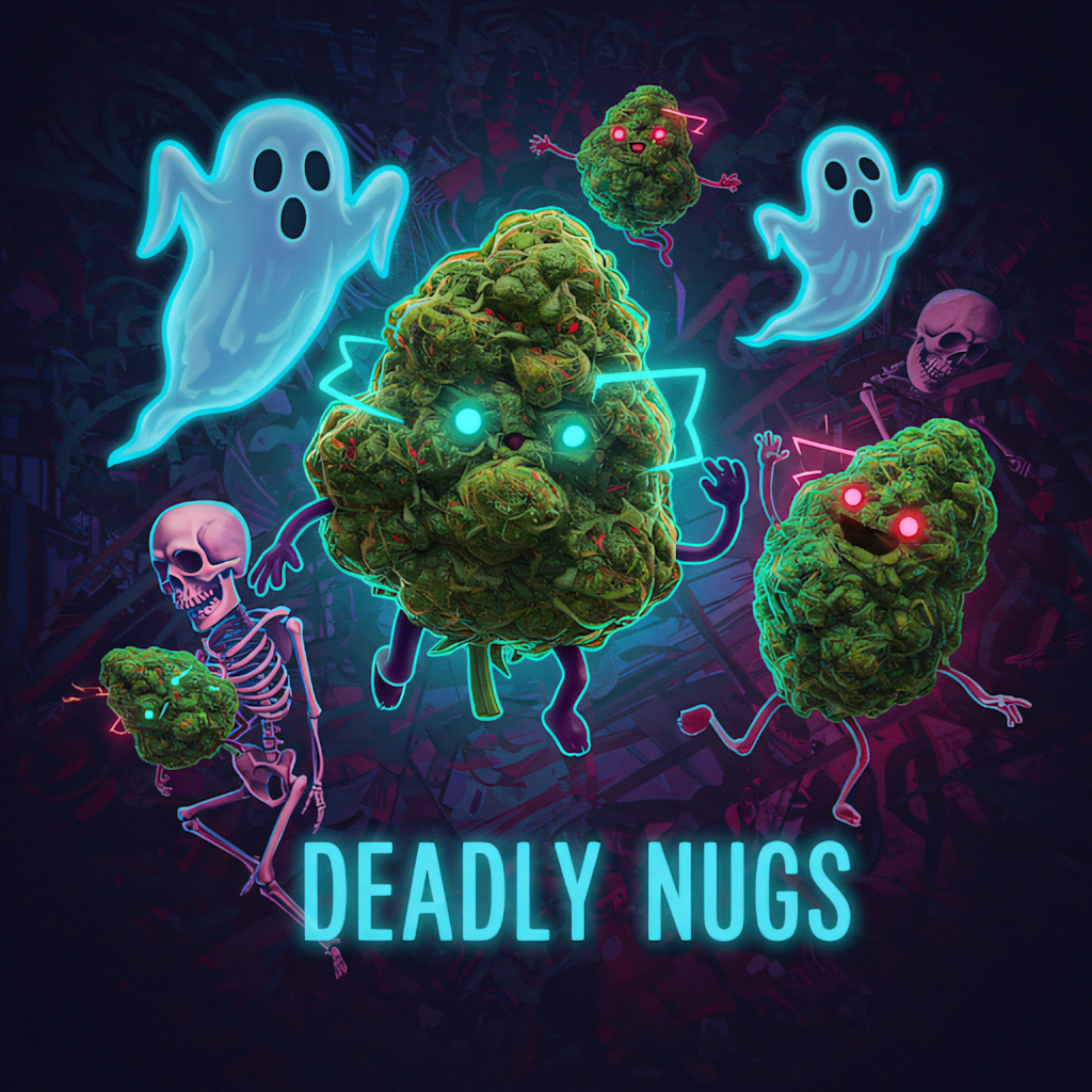 DEADLY NUGS cannabis inspired graphic tshirts