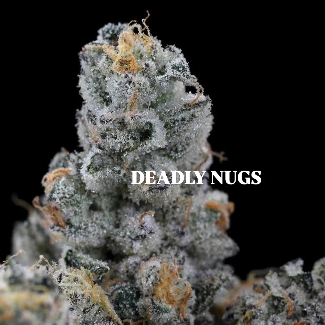 DEADLY NUGS cannabis inspired graphic tshirts