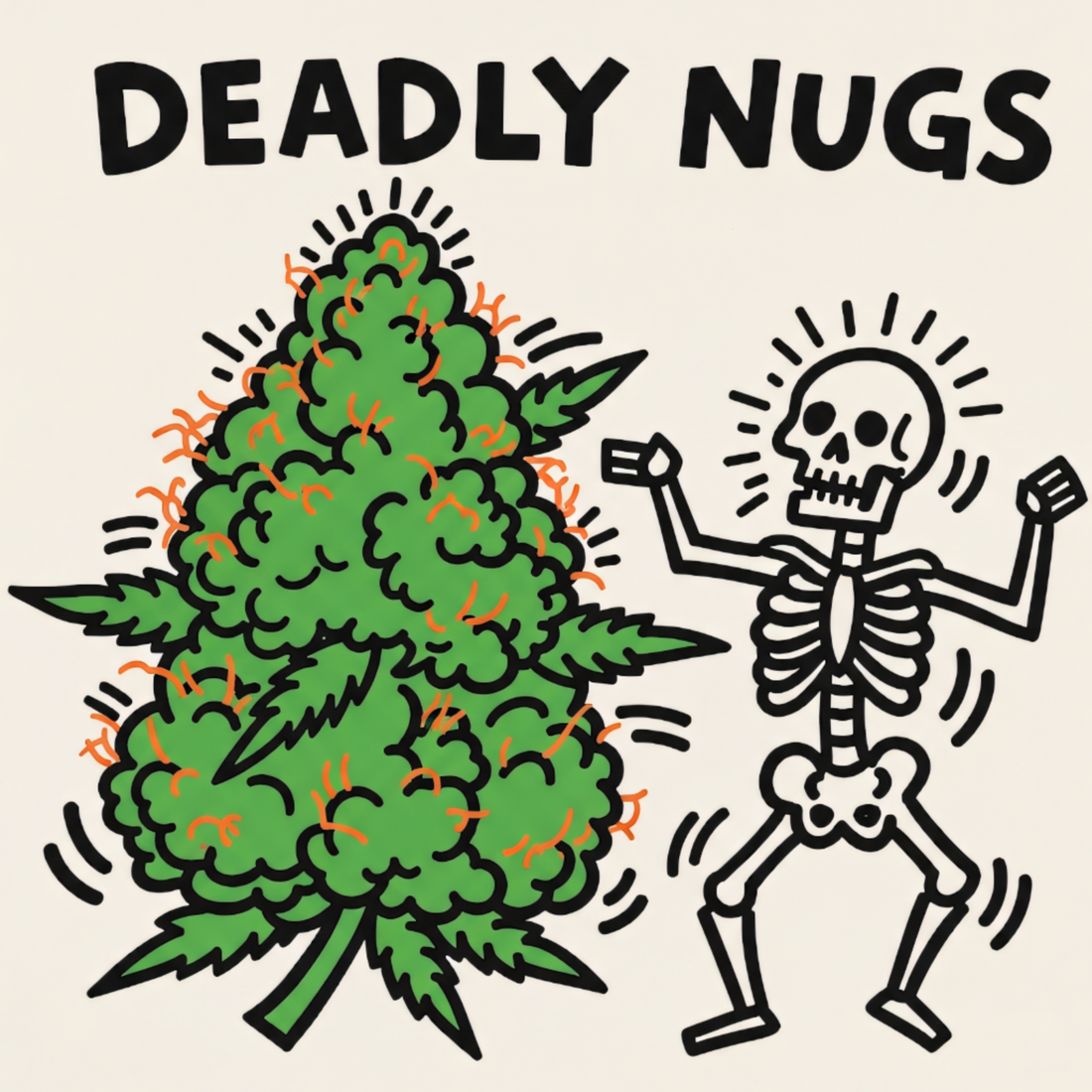 DEADLY NUGS Stoner Streetwear cannabis inspired graphic tshirts