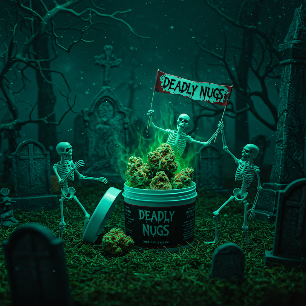 DEADLY NUGS cannabis inspired graphic tshirts