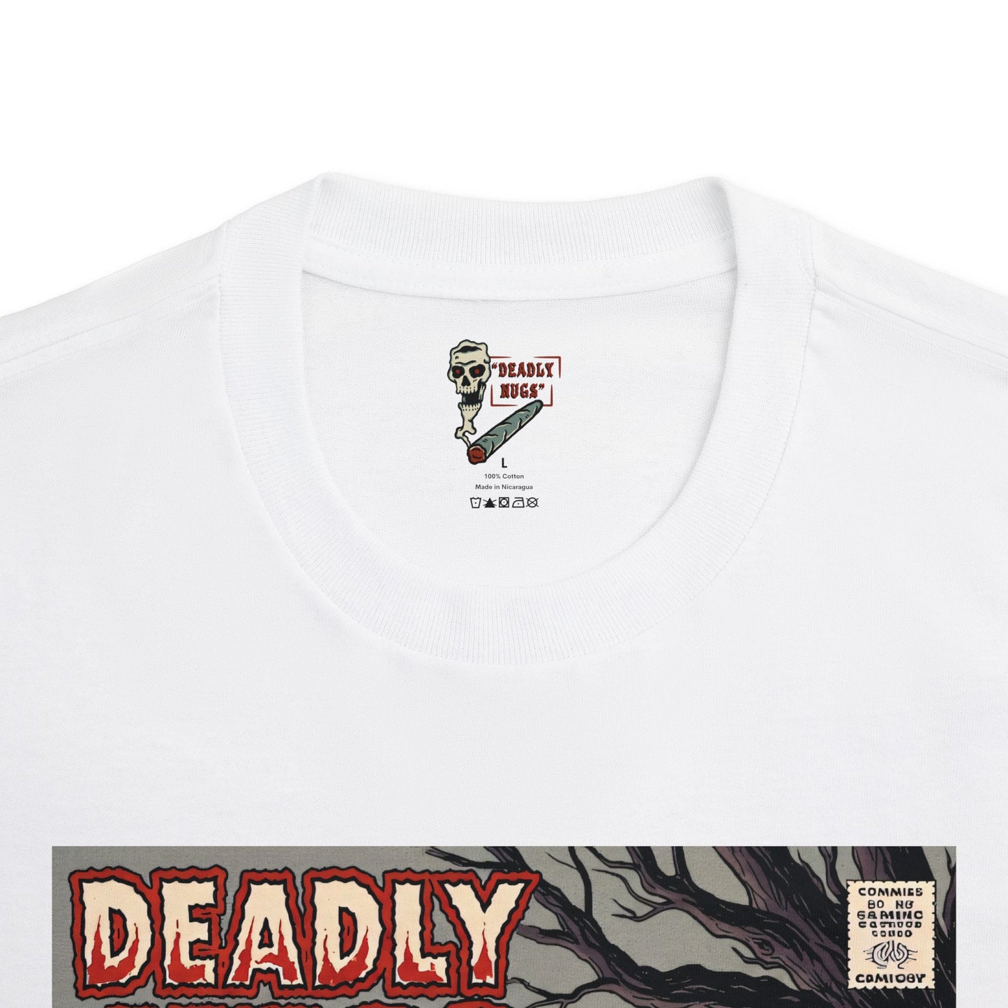 Killer Weed / Graveyard Cannabis Bud Graphic Tee / Vintage Pulp Horror Comic Style / 420 Underground Stoner Streetwear / DEADLY NUGS