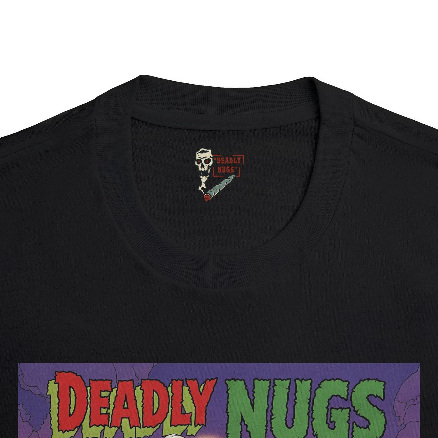 Savage Dankness / Barbarian Facing Off Against Feared Beast Graphic Tee / Vintage Bronze Age Adventure Pulp Comic Art Style / Wearable Art / 420 Underground Stoner Culture / DEADLY NUGS