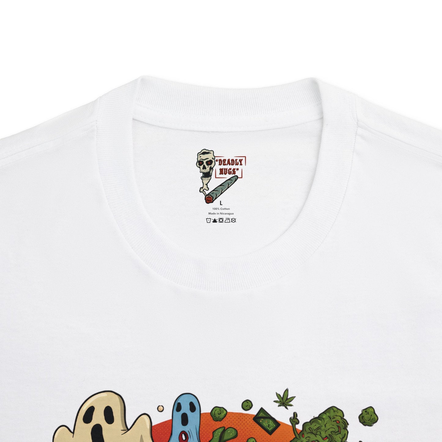 Gas Boss / Premium Unisex Graphic Tee Aesthetic Print Ghost Skeleton 420 / DEADLY NUGS