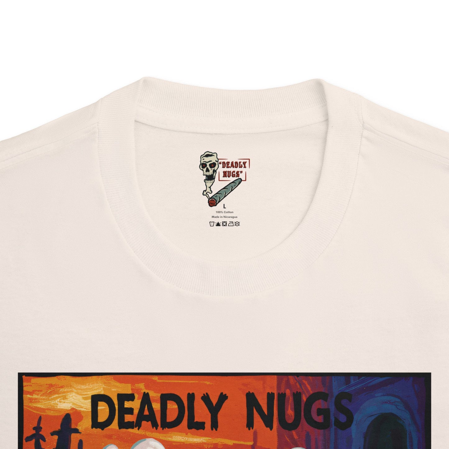 Dank town / Bud Characters Ghosts Skeletons Graphic Tee / Dark Humor Eerie Vintage Pop Art Comic Style / 420 Underground Stoner Streetwear / DEADLY NUGS