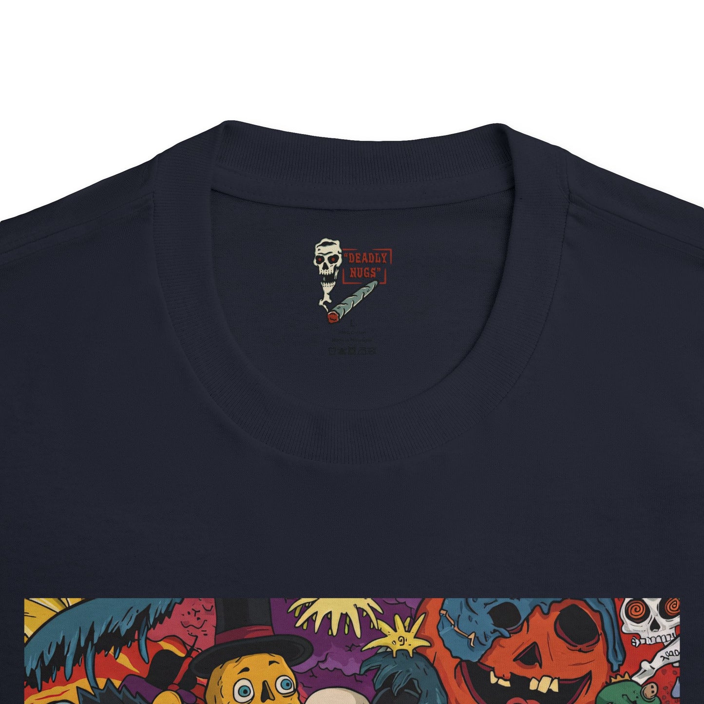 High Spirits / Bud Characters Ghosts Skulls Monsters Graphic Tee / Spooky Halloween Grunge Cartoon Art / 420 Underground Stoner Streetwear / DEADLY NUGS