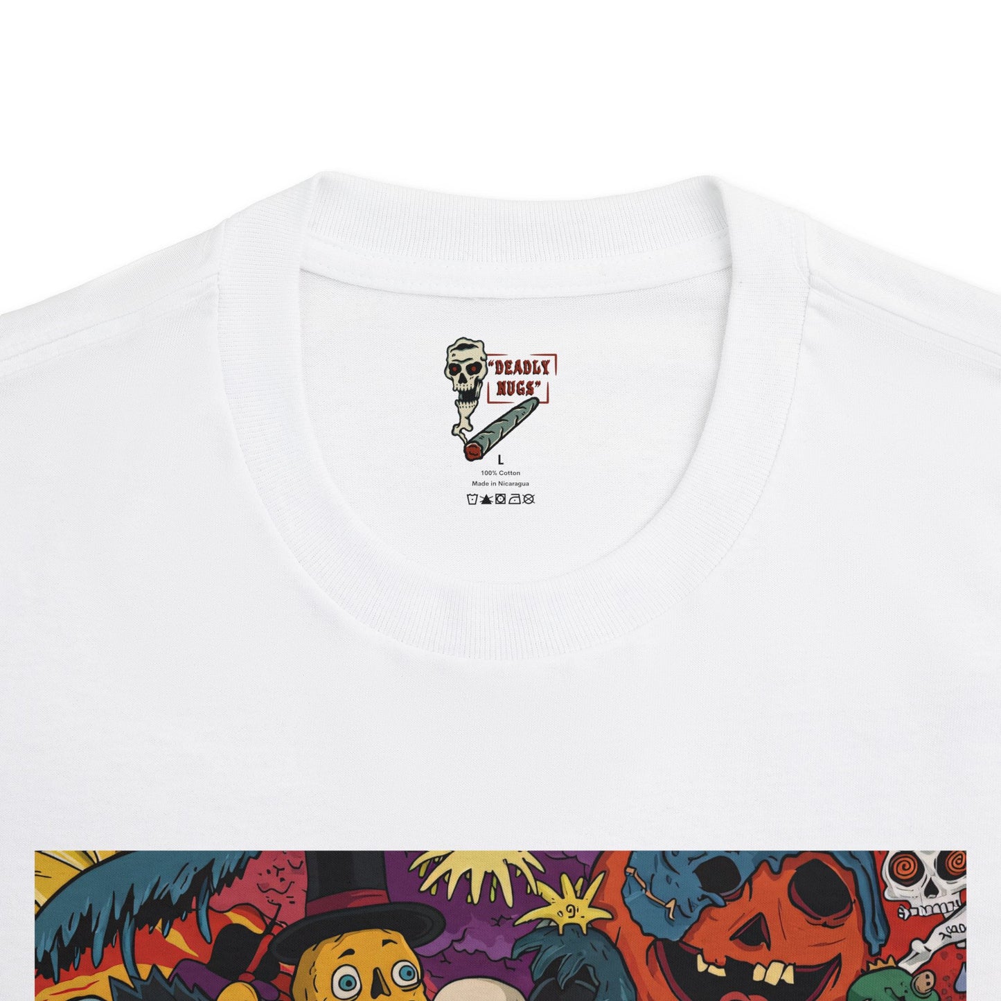 High Spirits / Bud Characters Ghosts Skulls Monsters Graphic Tee / Spooky Halloween Grunge Cartoon Art / 420 Underground Stoner Streetwear / DEADLY NUGS