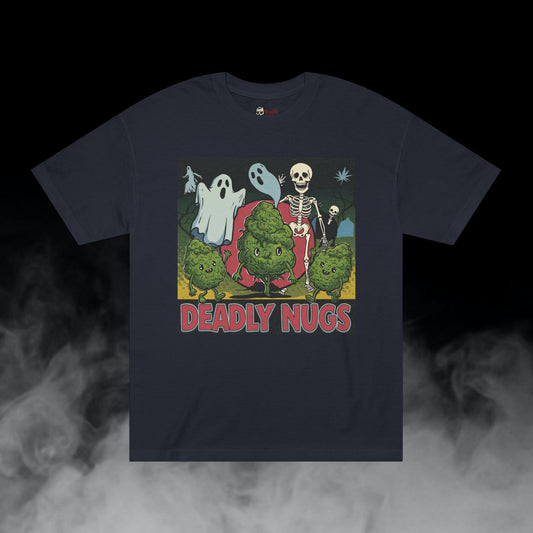 The Right Approach / Bud Characters Ghosts Skeletons Graphic Tee / Dark Humor Spooky Vintage Pop Art Comic Style / 420 Underground Stoner Streetwear / DEADLY NUGS