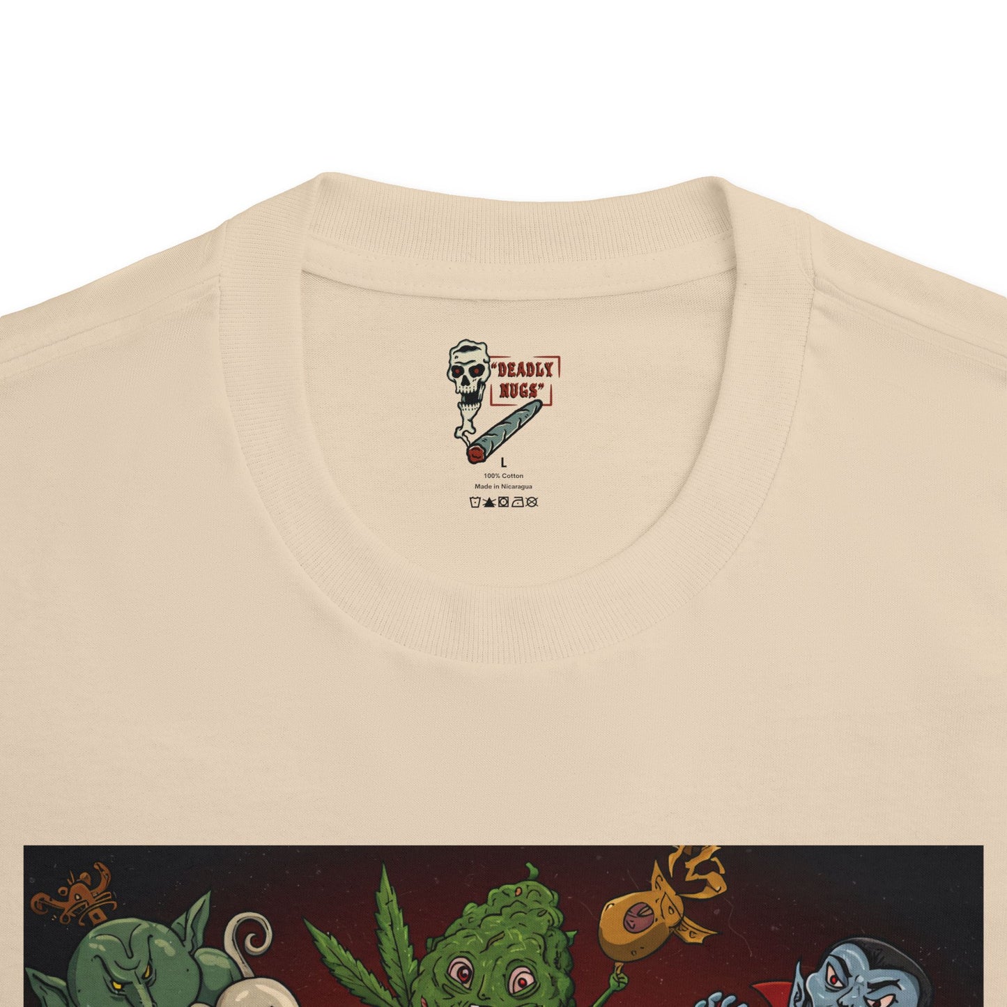 Path of Ascension / Bud Characters Ghosts Vampire Graphic Tee / Spooky Surreal Horror Cartoon Art / 420 Underground Stoner Streetwear / DEADLY NUGS