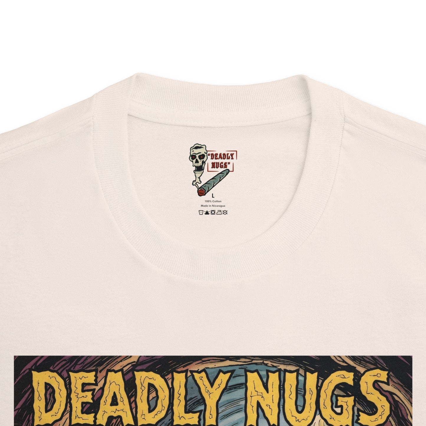 Bone Grove Flame / Skeleton Blazing Fire Graphic Tee / Vintage Pulp Horror Comic Style / 420 Underground Stoner Streetwear / DEADLY NUGS