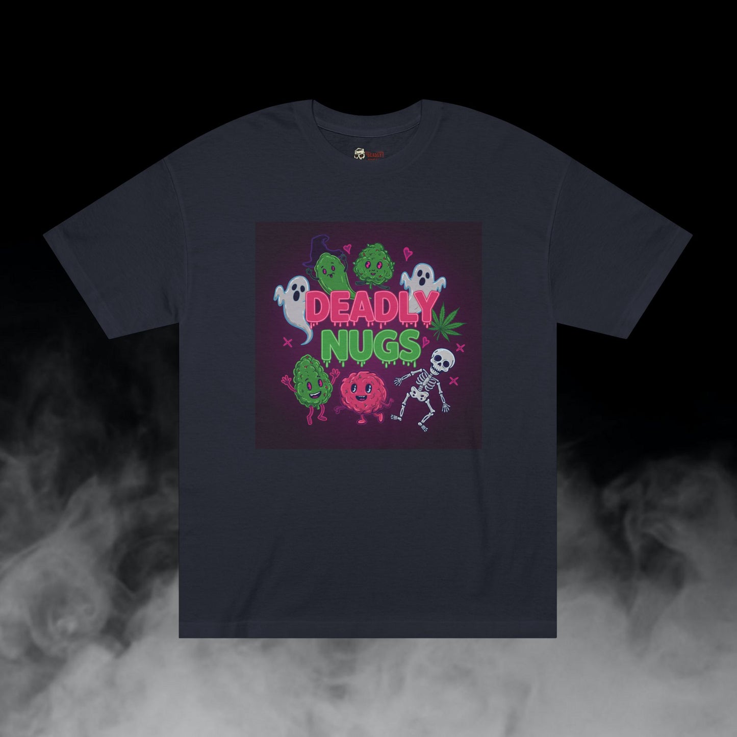 Love Affair / Bud Characters Ghosts Skeleton Graphic Tee / Spooky Neon Cartoon Comic Art Style / 420 Underground Stoner Streetwear / DEADLY NUGS