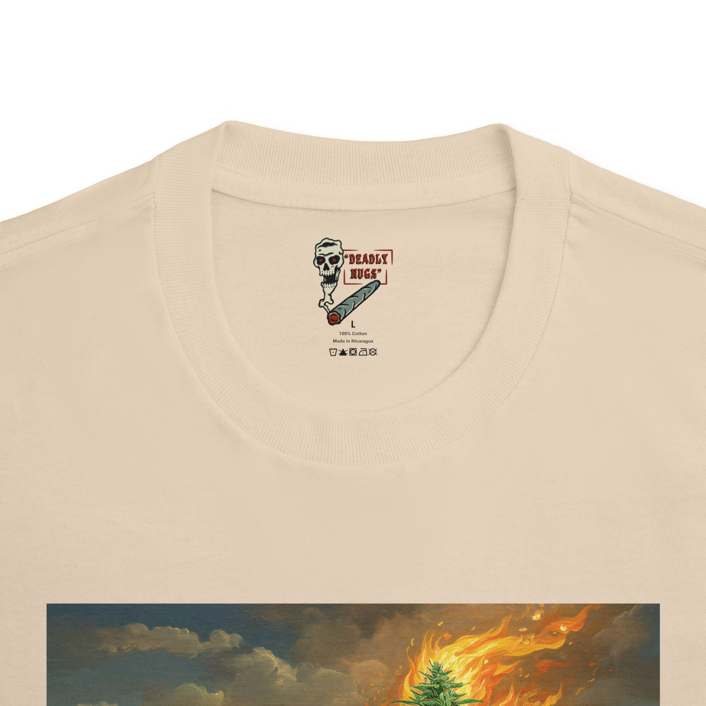 Burning Bush / Old Testament Torah Moses with Cannabis Cola Graphic Tee / New Age Classical Art / 420 Underground Stoner Streetwear / DEADLY NUGS