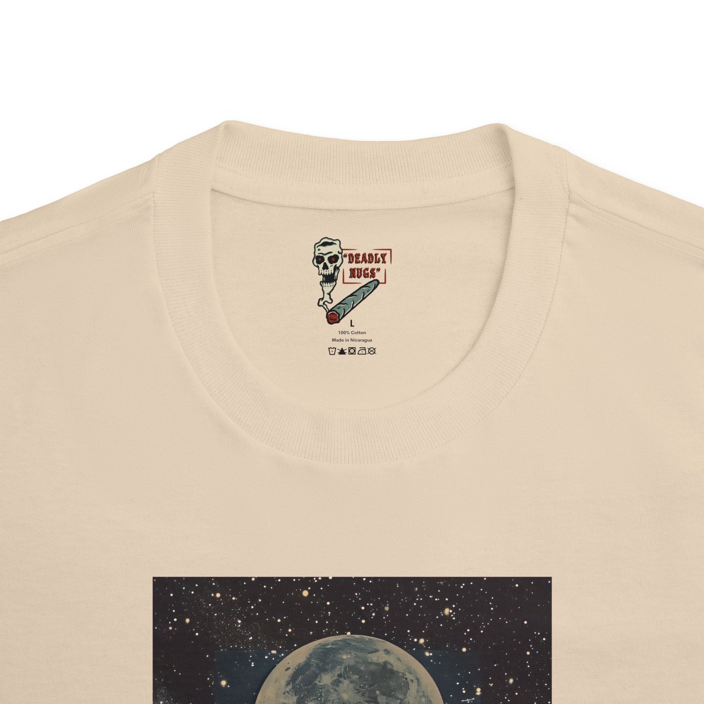 Find My Space / Figure with Space Moon Galaxy Graphic Tee / Futuristic Chill Aesthetic Art / 420 Underground Stoner Streetwear / DEADLY NUGS
