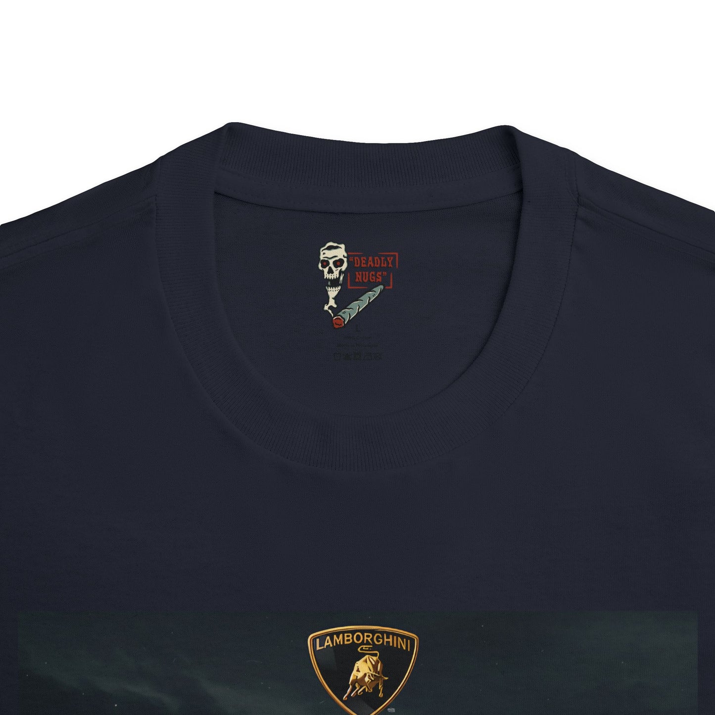 Gold Lamborghini / Premium Unisex Graphic Tee Aesthetic Print Ghost Exotic Car 420 / DEADLY NUGS