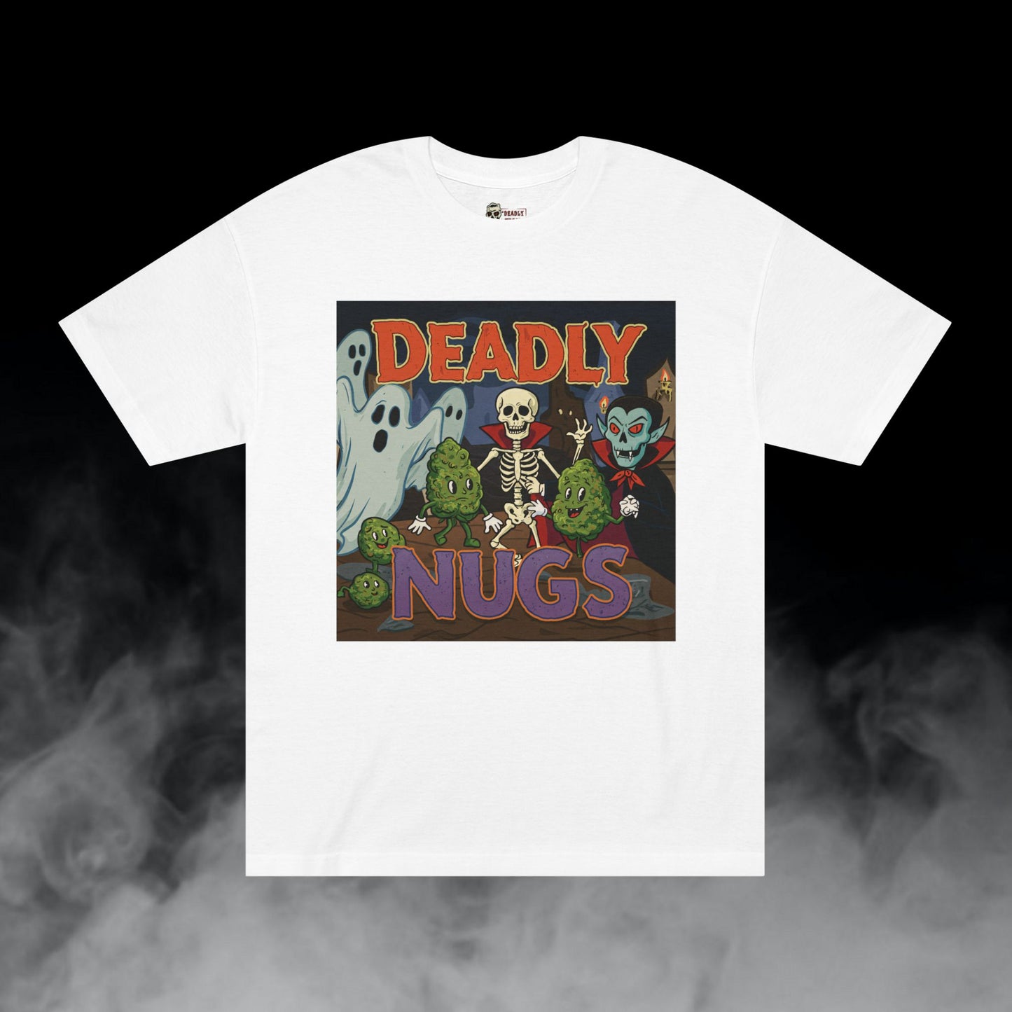 Blazed Covenant / Bud Characters Ghosts Skeleton Vampire Graphic Tee / Vintage Horror Pop Art / 420 Underground Stoner Streetwear / DEADLY NUGS