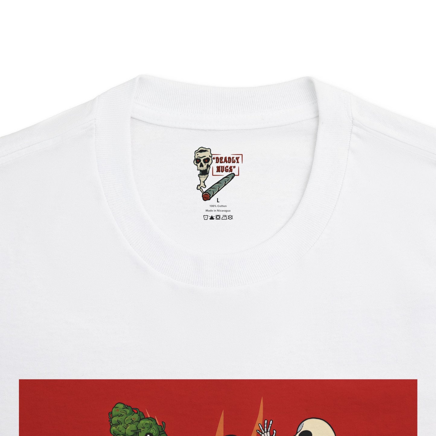 Mean Mug / Premium Unisex Graphic Tee Aesthetic Print Ghost Skeleton 420 / DEADLY NUGS