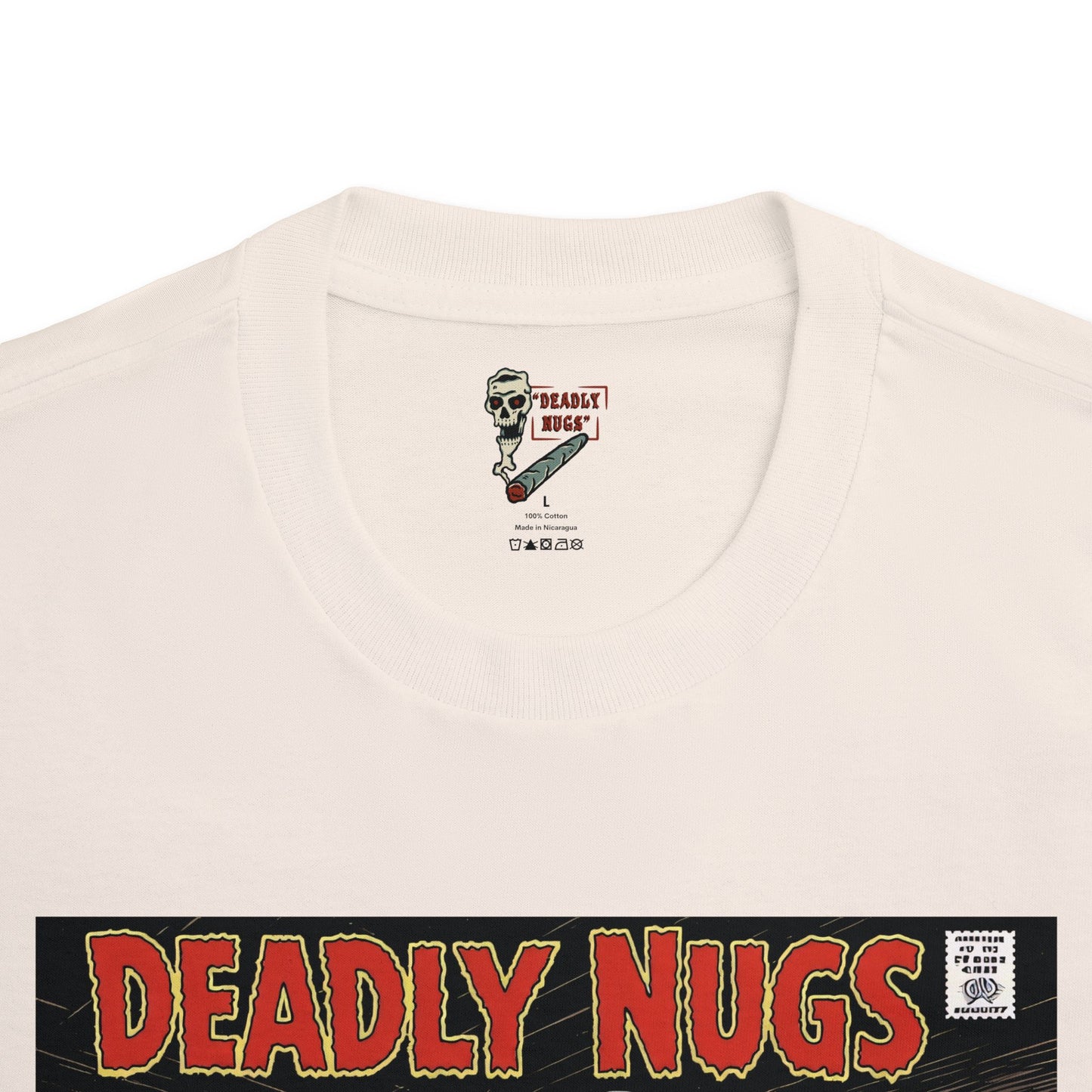 Ganja Ghoul / Hooded Reaper Skull Cannabis Cola Graphic Tee / Vintage Pulp Horror Comic Style / 420 Underground Stoner Streetwear / DEADLY NUGS