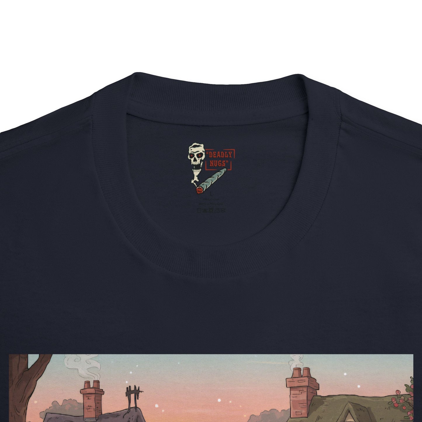 Highland Haven / Premium Unisex Graphic Tee Aesthetic Print Skeleton Ghost 420 / DEADLY NUGS