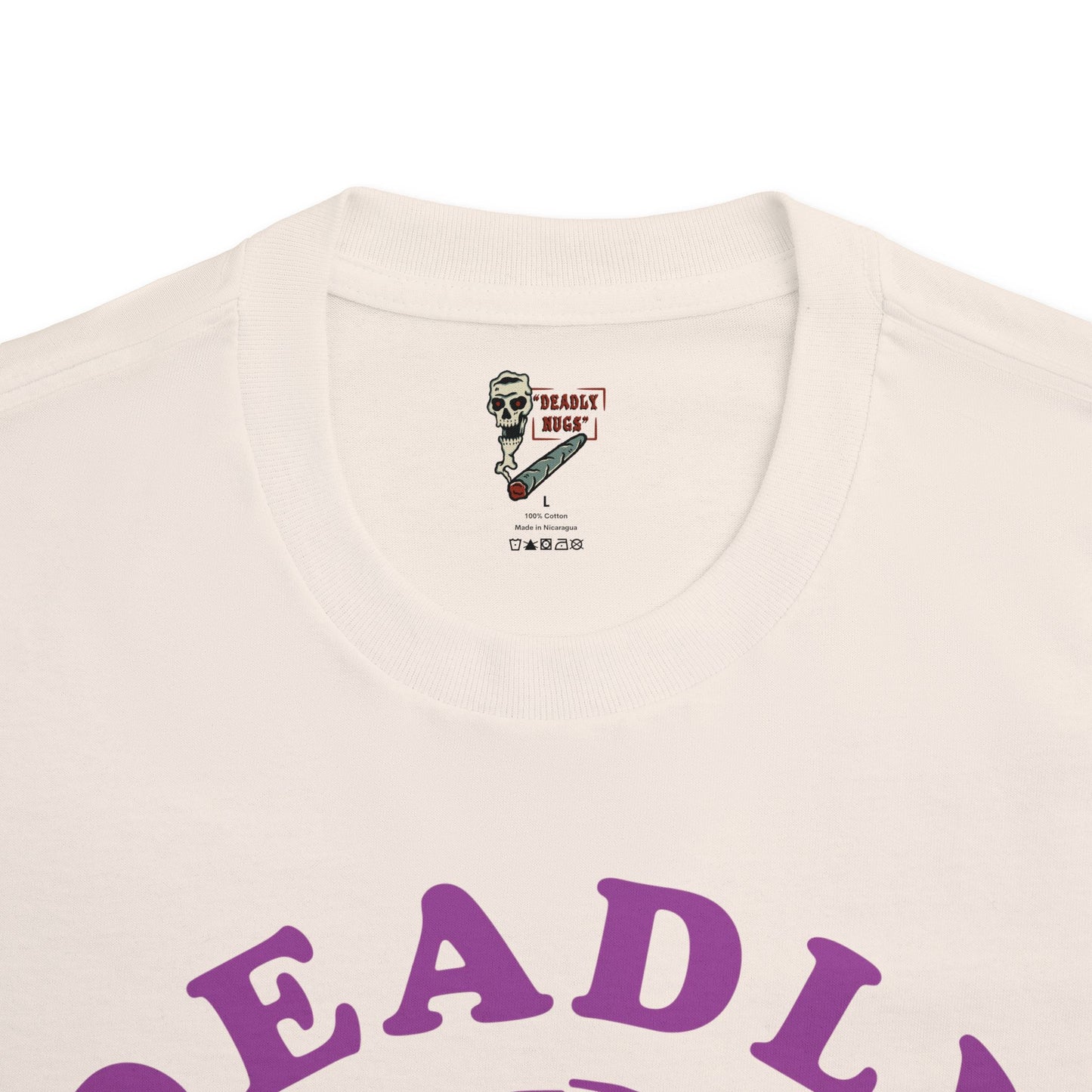 Flame in, Flame out / Premium Unisex Graphic Tee Purple Aesthetic Print Skull 420 / DEADLY NUGS