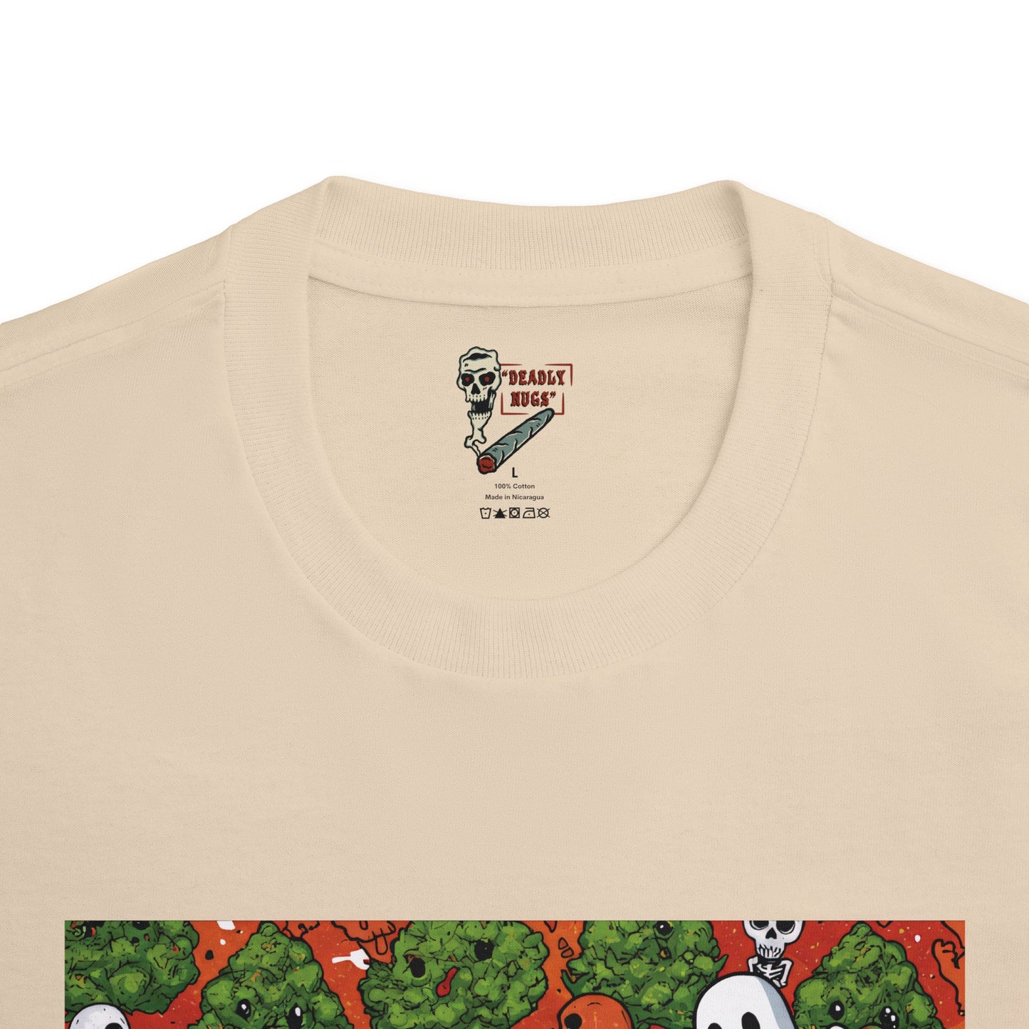 Smoosh / Premium Unisex Graphic Tee Aesthetic Print Ghost Skeleton 420 / DEADLY NUGS