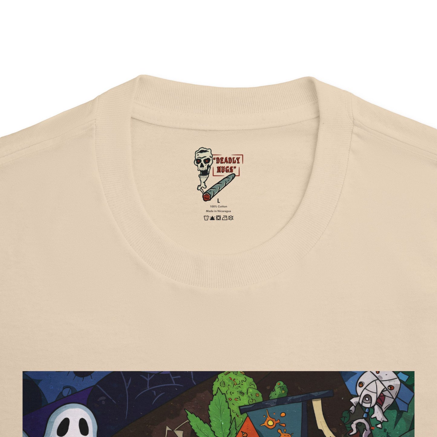 Final Harvest / Cannabis Buds Ghosts Mummies Skeletons Graphic Tee / Dark Pop Art Cartoon Style / 420 Underground Stoner Streetwear / DEADLY NUGS