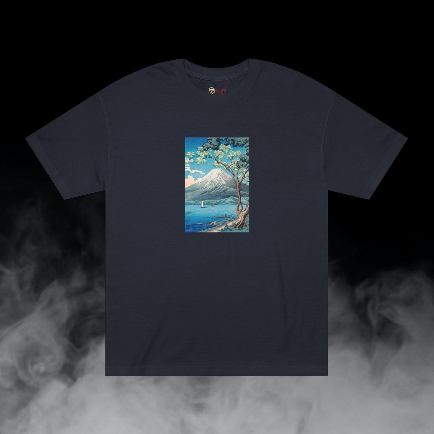 Moments of Peace / Serene Landscape Mountain Water Tree Graphic Tee / Vintage Japanese Art Style / 420 Underground Stoner Streetwear / DEADLY NUGS
