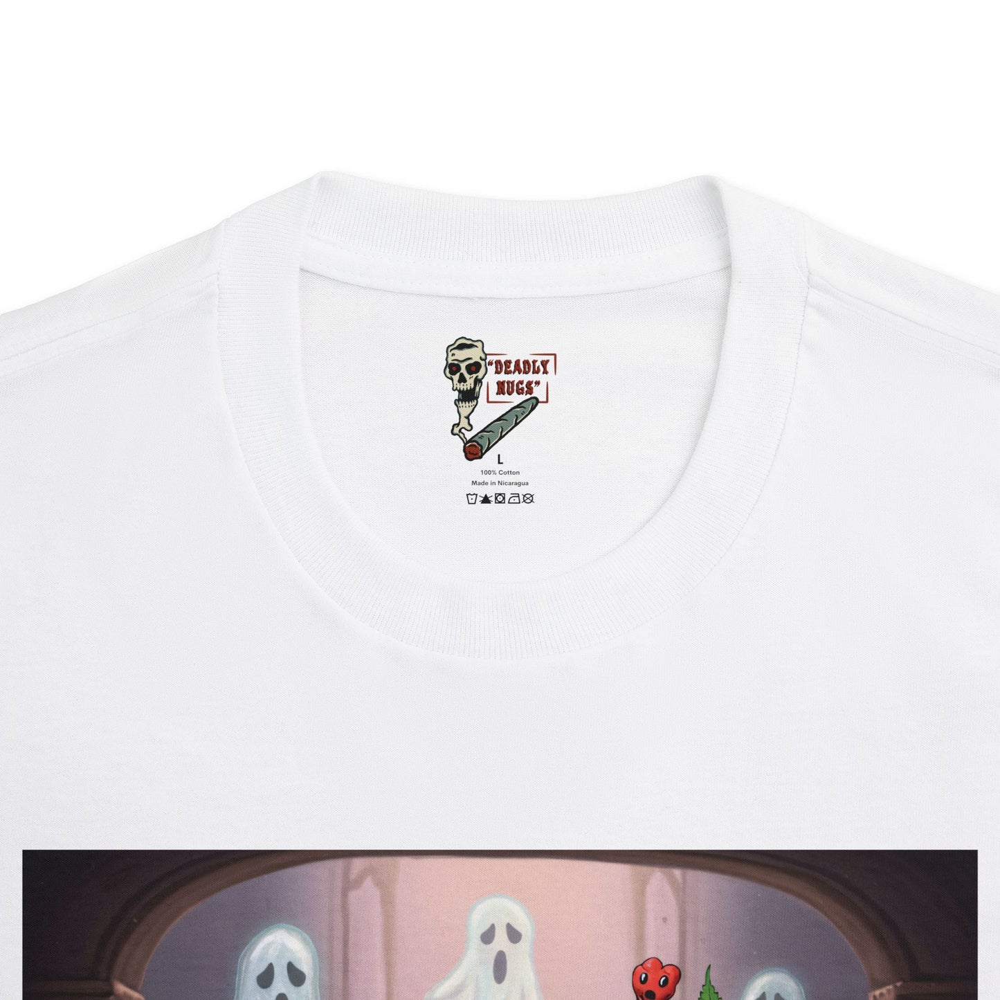 Creepy Mansion / Premium Unisex Graphic Tee Aesthetic Print Ghost Skeleton 420 / DEADLY NUGS