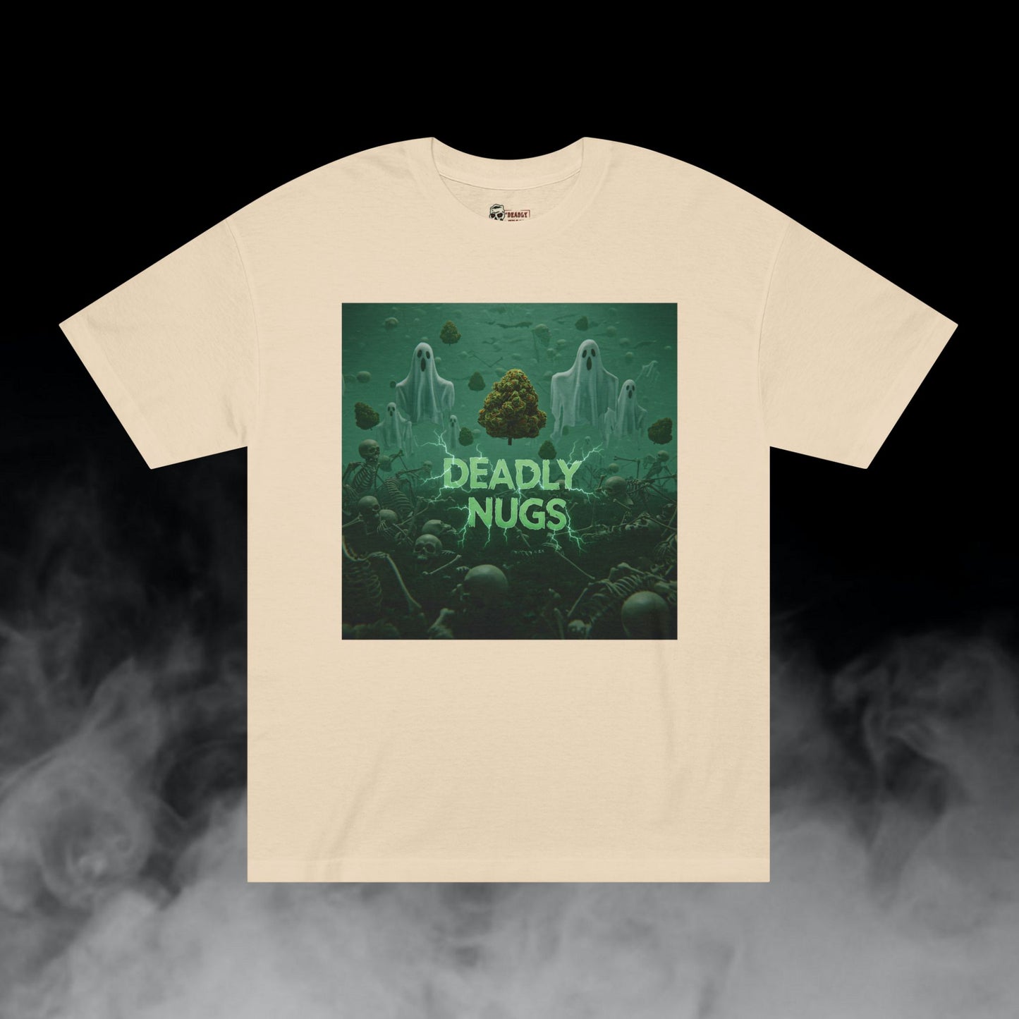 Dimension 420 / Cannabis Buds Ghosts Skulls Graphic Tee / Hyper-Realistic Horror Art Terror Macabre / 420 Underground Stoner Streetwear / DEADLY NUGS