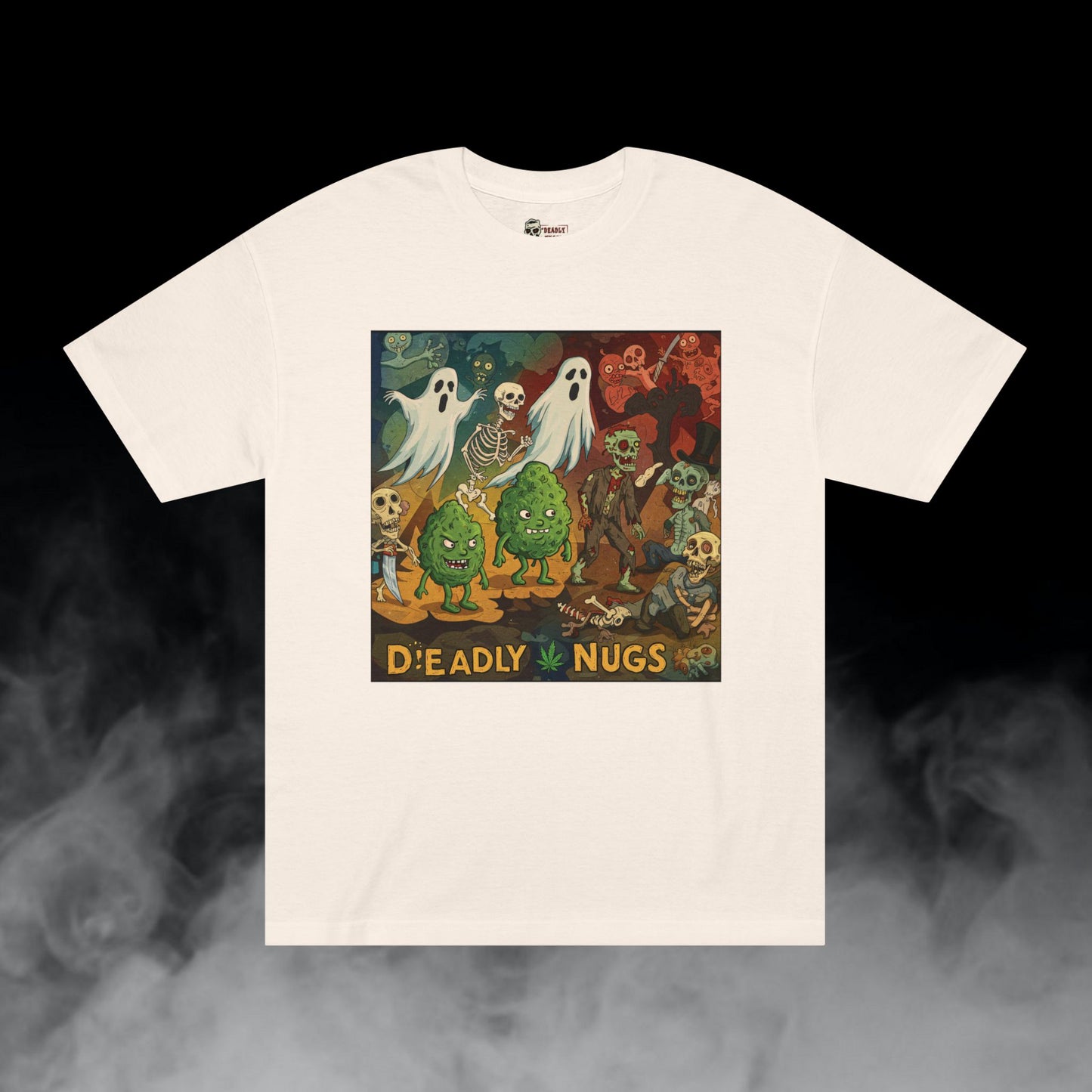 The Madness Strain / Bud Characters Ghosts Skeletons Monsters Graphic Tee / Ominous Macabre Aesthetic Horror Cartoon Art / 420 Underground Stoner Streetwear / DEADLY NUGS