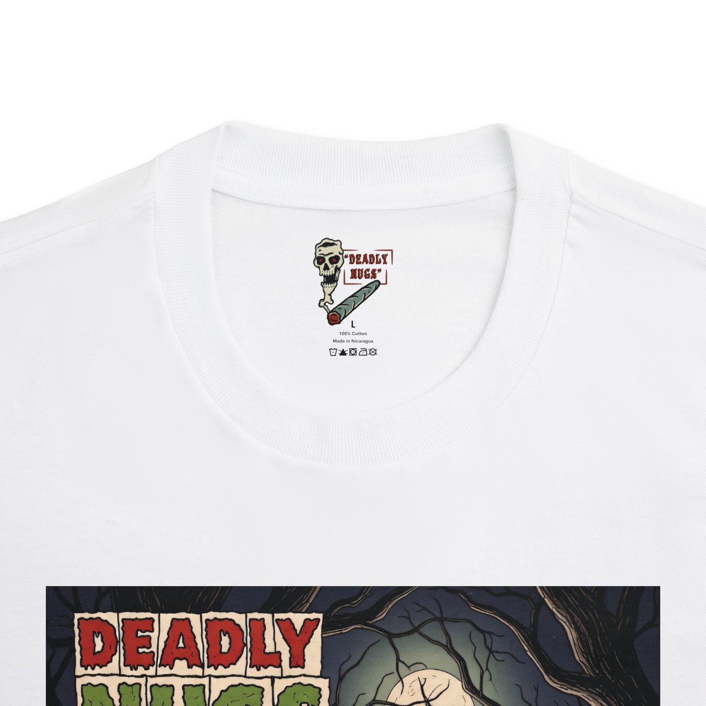 Dank Phantom / Hooded Reaper Smoke Cloud Graphic Tee / Vintage Pulp Horror Comic Style / 420 Underground Stoner Streetwear / DEADLY NUGS