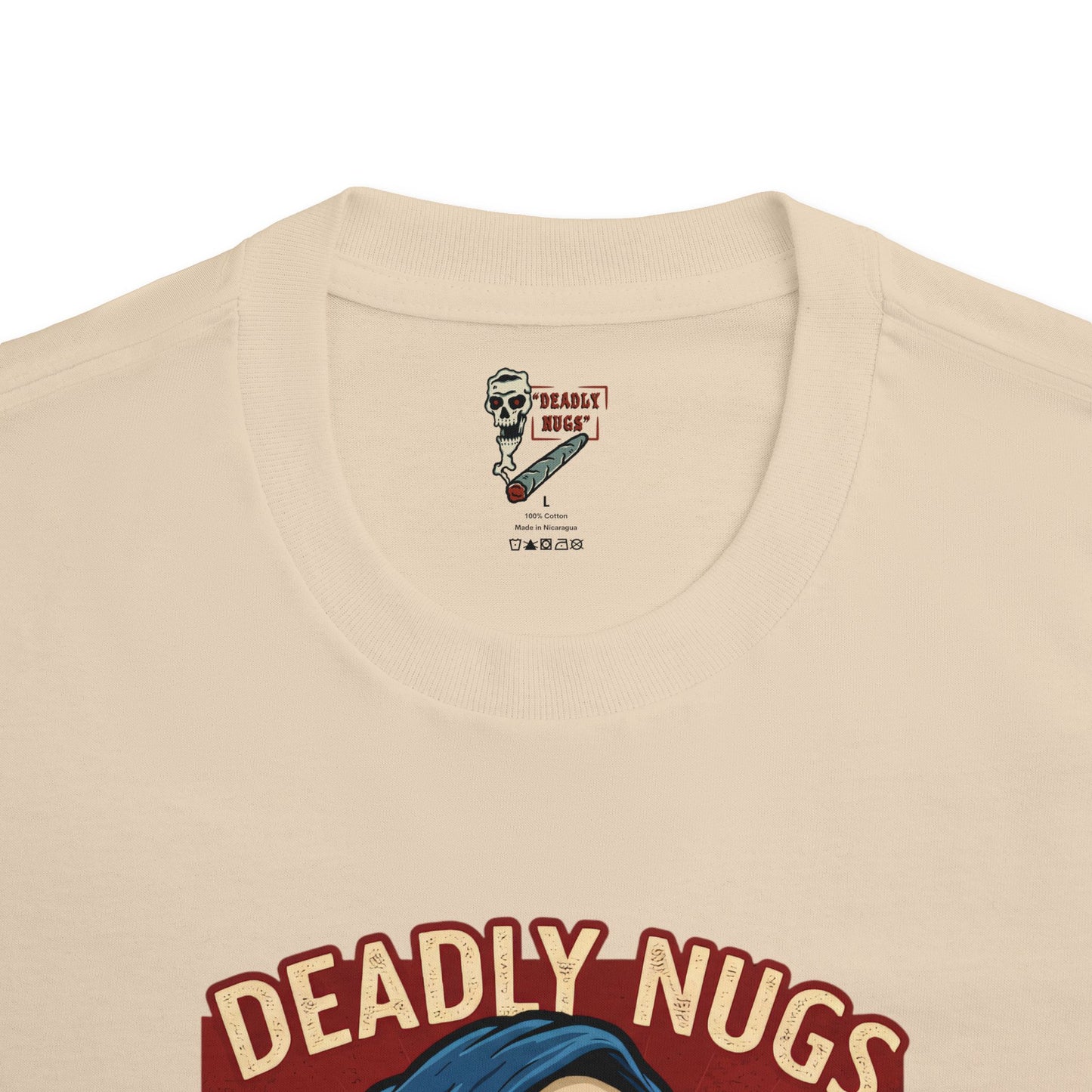 Fresh to Death / Grim Reaper with Pizza Graphic Tee / Dark Humor Cartoon Art Horror / 420 Underground Stoner Streetwear / DEADLY NUGS