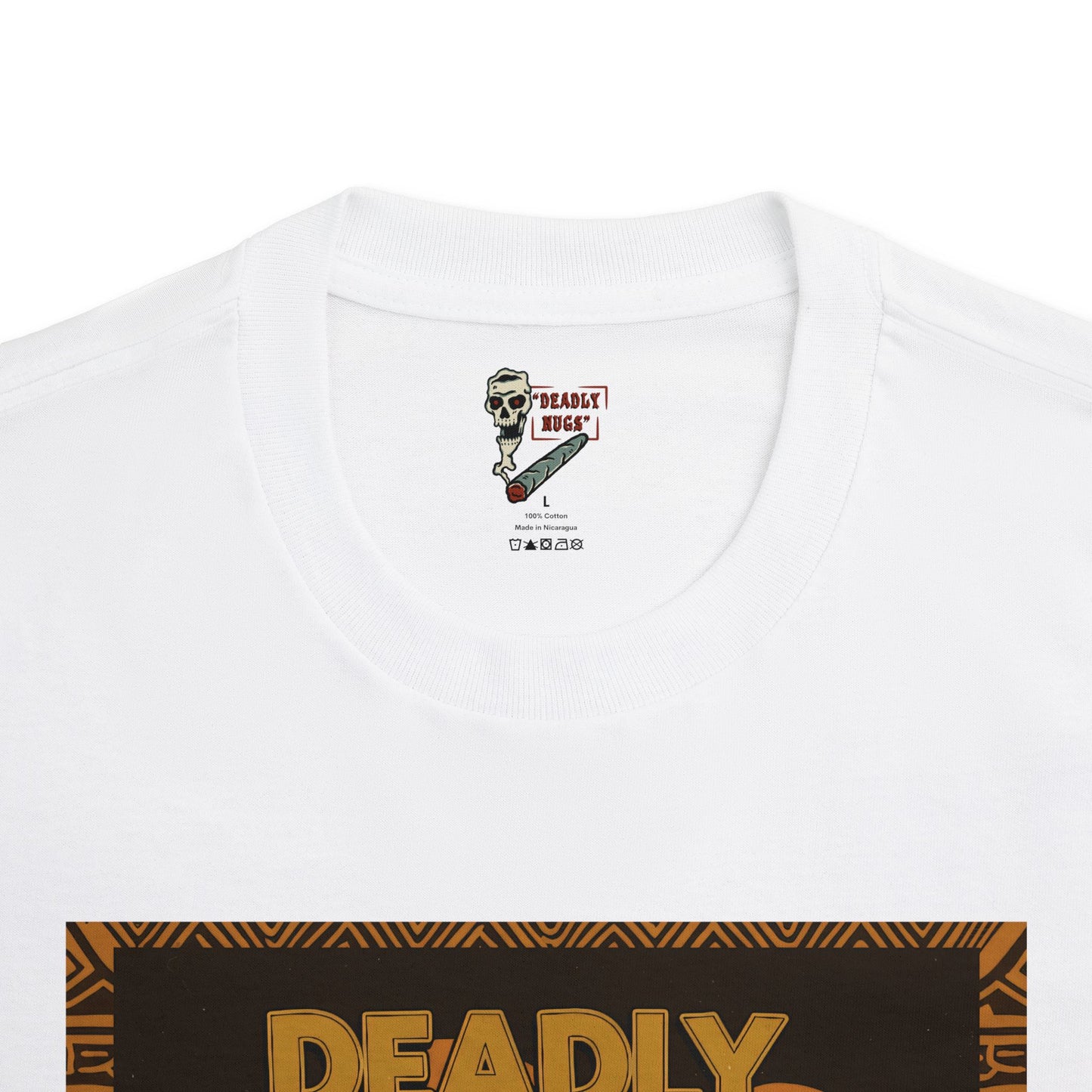 Bambaata / Cannabis Bud Skull Ghost Graphic Tee / Ominous African Tribal Pattern Art / 420 Underground Stoner Streetwear / DEADLY NUGS